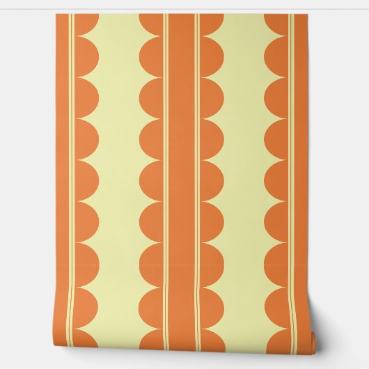Burnt Orange Scalloped Wallpaper Behang (Afrollen)