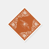Burnt Orange Shabby Chic Mr & Mrs Wedding Napkin Servet (Hoek)