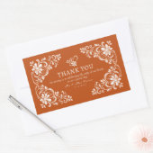 Burnt Orange Shabby Chic Thank You Wedding Sticker (Envelop)