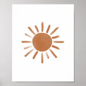 Burnt Orange Sun Boho Nursery Decor Poster (Voorkant)
