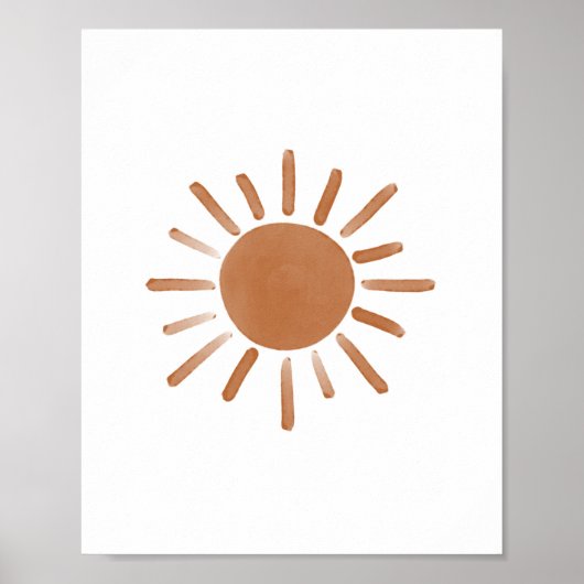 Burnt Orange Sun Boho Nursery Decor Poster (Voorkant)