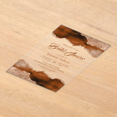 Burnt Orange Terracotta Agate Marble Bridal Shower Acryl Uitnodigingen (Laagn)