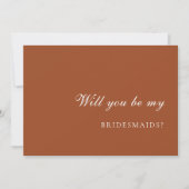 Burnt Orange Terracotta Bridesmaid Proposal Card Kaart (Voorkant)