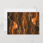 Burnt Oranje Agate Gold Burgundy Wedding RSVP Kaartje (Achterkant)