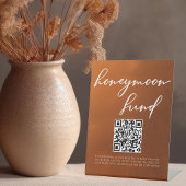 Burnt Oranje Boho Autumn Wedding Honeymoon Fonds Reclamebord Met Voetstuk
