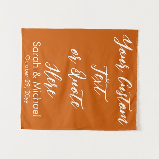 Burnt Oranje Boho Wedding Backdrop Ceremony Prop. Wandkleed (Voorkant (horizontaal))