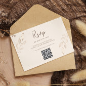 Burnt Oranje Boho Wedding RSVP QR Code