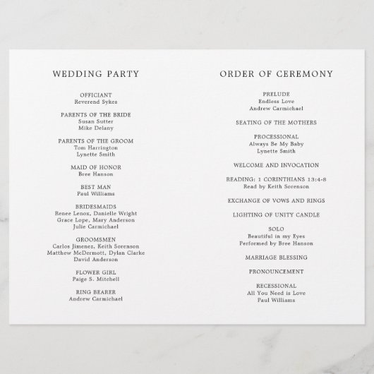 Burnt Oranje Burgundy Floral Fall Wedding Programm (Achterkant)