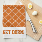 Burnt Oranje College Team Cool Fun Dorm School Theedoek (Quarter Fold)