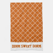 Burnt Oranje College Team Cool Fun Dorm School Theedoek (Verticaal)