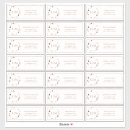 Burnt Oranje Floral Crest Monogram Guest Address Sticker