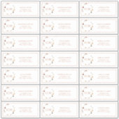 Burnt Oranje Floral Crest Monogram Guest Address Sticker (Voorkant)