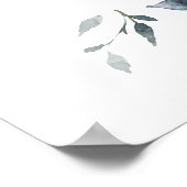 Burnt Oranje Navy Blue Floral Wedding Welcome Poster (Hoek)