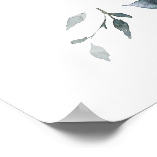 Burnt Oranje Navy Blue Floral Wedding Welcome Poster (Hoek)