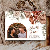 Burnt Oranje Rozen Terracotta Floral Weddenschap F Save The Date
