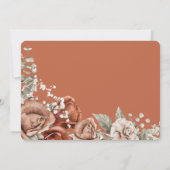 Burnt Oranje Rozen Terracotta Floral Weddenschap F Save The Date (Achterkant)