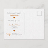 Burnt Oranje State of Texas Family Reunion Briefkaart (Achterkant)