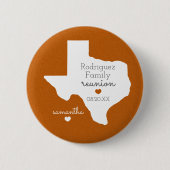 Burnt Oranje State of Texas Family Reunion Ronde Button 5,7 Cm (Voorkant)