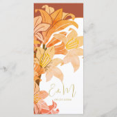 Burnt Oranje Terracotta Floral Wedding Menu (Achterkant)