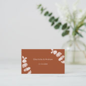 Burnt oranje trouwreactie website QR code RSVP Informatiekaartje (Staand voorkant)