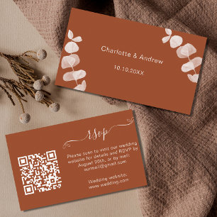 Burnt oranje trouwreactie website QR code RSVP Informatiekaartje