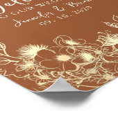 Burnt Oranje Weddenschap Welkom Poster (Hoek)