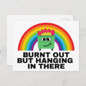 Burnt Out but Hanging in There Labels Briefkaart (Voorkant / Achterkant)