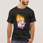 Burnt Out But Optimistic Marshmallow Camping retro T-shirt (Voorkant)