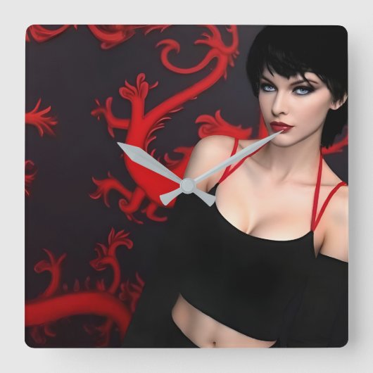 Burnt Out Souls wall clock Vierkante Klok (Voorkant)