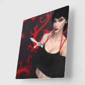 Burnt Out Souls wall clock Vierkante Klok (Hoek)