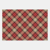 Burnt Red Beige Modern Scottish Tartan Kerstmis Inpakpapier Vel (Voorkant)