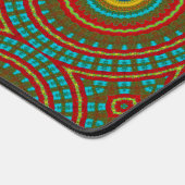 Burnt Red Ochre Blauwgroen Rustic Boho Geometric P Bureaumat (Hoek)