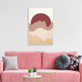 Burnt Red Sun Wall Art – Earth Tone Poster Canvas Afdruk (Insitu (Woonkamer))