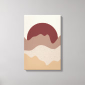 Burnt Red Sun Wall Art – Earth Tone Poster Canvas Afdruk (Voorkant)
