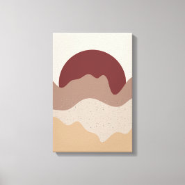 Burnt Red Sun Wall Art – Earth Tone Poster Canvas Afdruk