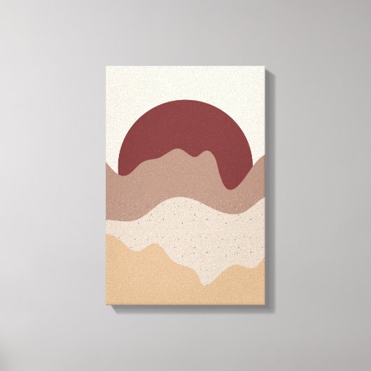 Burnt Red Sun Wall Art – Earth Tone Poster Canvas Afdruk (Voorkant)