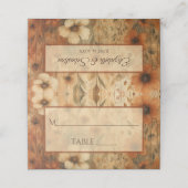 Burnt Sienna Boho Floral Elegant Wedding Write-In Plaatskaartje (Buitenkant ongevouwen)