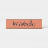 Burnt Sienna Bureau Naambordje (Voorkant)