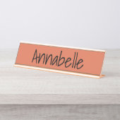 Burnt Sienna Bureau Naambordje (Voorkant)