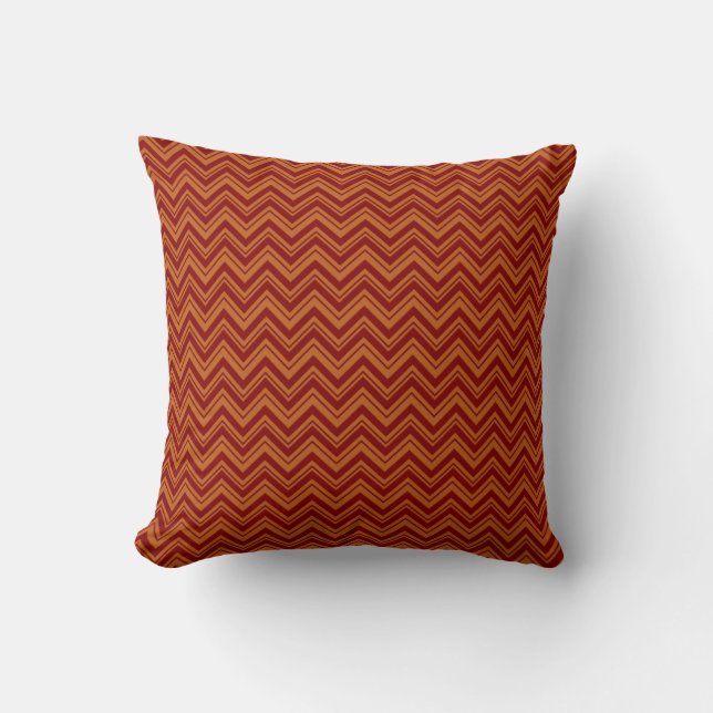 Burnt Sienna Chevron Designer Pillow Kussen (Voorkant)