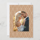 Burnt Sienna & Desert Taupe Art Deco Wedding Photo Kaart (Achterkant)