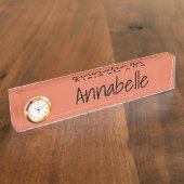 Burnt Sienna Naambordje (Zijkant)