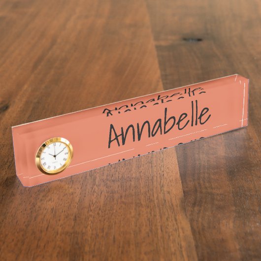 Burnt Sienna Naambordje (Zijkant)