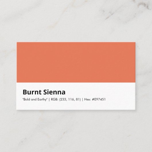 Burnt Sienna | "Vet en aards" Visitekaartje (Voorkant)