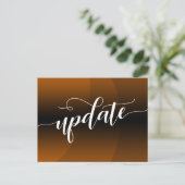 Burnt Sinaasappel Curve Wedding Update Notice Briefkaart (Staand voorkant)