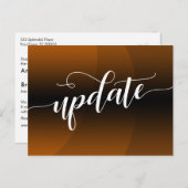 Burnt Sinaasappel Curve Wedding Update Notice Briefkaart (Voorkant / Achterkant)