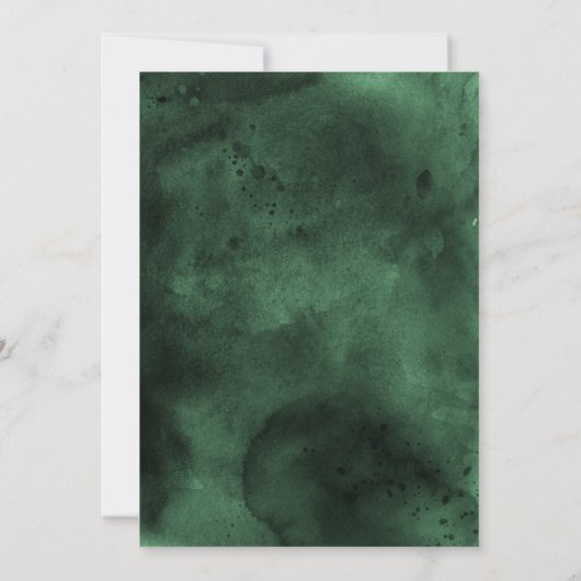 Burnt Sinaasappel & Emerald Green bruiloft uitnodi Kaart (Achterkant)