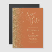 Burnt Sinaasappel Gold Save the Date Magnetische K (Voorkant / Achterkant)