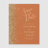 Burnt Sinaasappel Gold Save the Date Magnetische K (Voorkant)