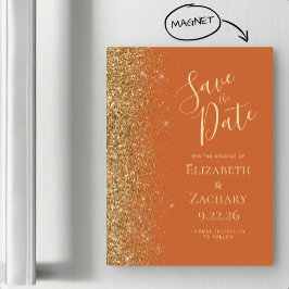 Burnt Sinaasappel Gold Save the Date Magnetische K